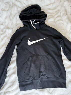Nike Black Pullover Hoodie with White Swoosh